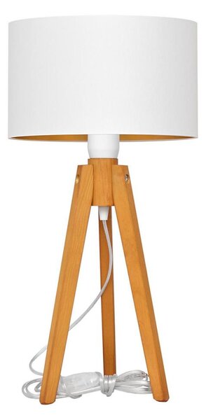 Lampă de masă ALBA 1xE27/15W/230V alb/auriu/stejar