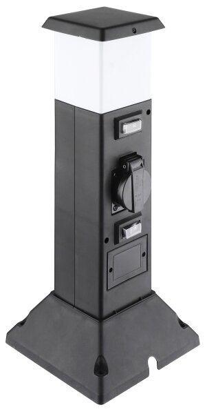 Solight PG05 - Lampă exterior cu 2 prize 1xE14/15W/230V IP44 negru