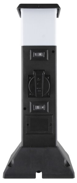 Solight PG05 - Lampă exterior cu 2 prize 1xE14/15W/230V IP44 negru