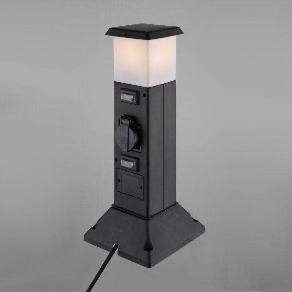 Solight PG05 - Lampă exterior cu 2 prize 1xE14/15W/230V IP44 negru