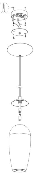Abajur de rezervă pentru lustră Eglo GA00040801 FARSALA G9 gri