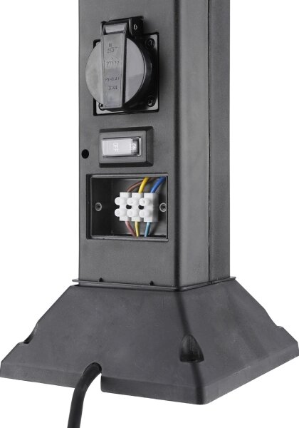 Solight PG05 - Lampă exterior cu 2 prize 1xE14/15W/230V IP44 negru