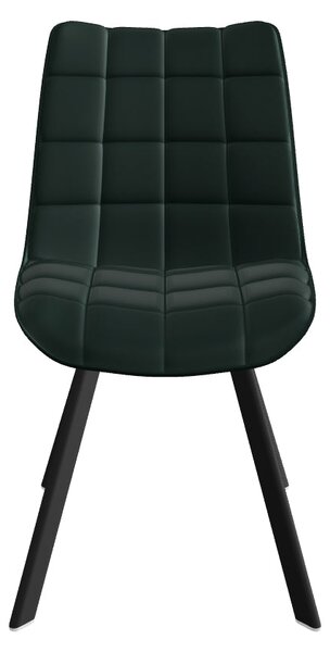 Scaun tapitat stofa K332, verde inchis/negru, catifea/metal, 46x61x84