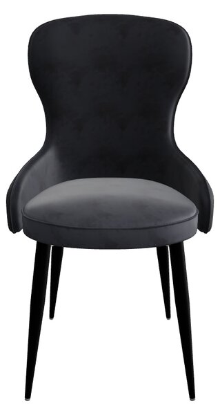 Scaun gri inchis K366, stofa catifelata/metal, 52x58x92 cm