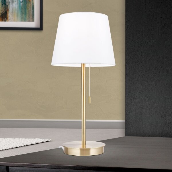 Lampă de masă cu port USB Orion LA 4-1205/1 LUDWIG 1xE27/40W/230V alb/auriu