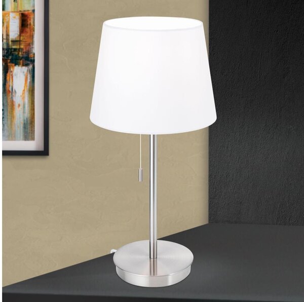 Lampă de masă cu port USB Orion LA 4-1205/1 LUDWIG 1xE27/40W/230V alb/crom