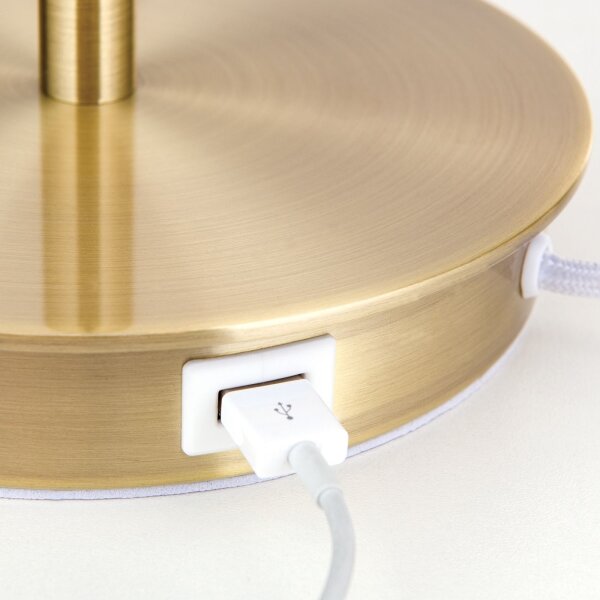 Lampă de masă cu port USB Orion LA 4-1205/1 LUDWIG 1xE27/40W/230V alb/auriu
