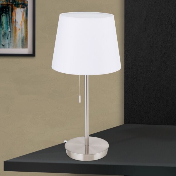 Lampă de masă cu port USB Orion LA 4-1205/1 LUDWIG 1xE27/40W/230V alb/crom