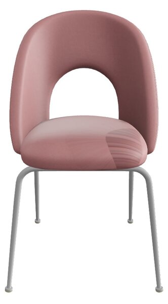 Scaun dining roz K385, roz deschis/auriu, stofa catifelata/metal, 54x5