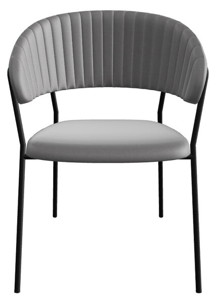 Scaun K426, gri/negru, stofa catifelata/metal, 57x54x79 cm