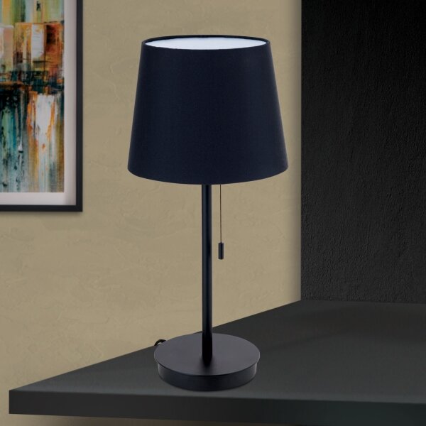 Lampă de masă cu port USB Orion LA 4-1205/1 LUDWIG 1xE27/40W/230V negru