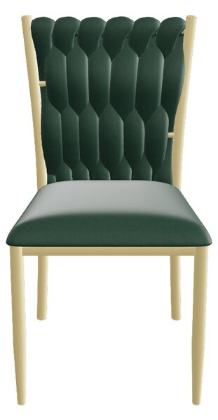 Scaun K436, verde/auriu, stofa catifelata/metal, 48x55x94 cm