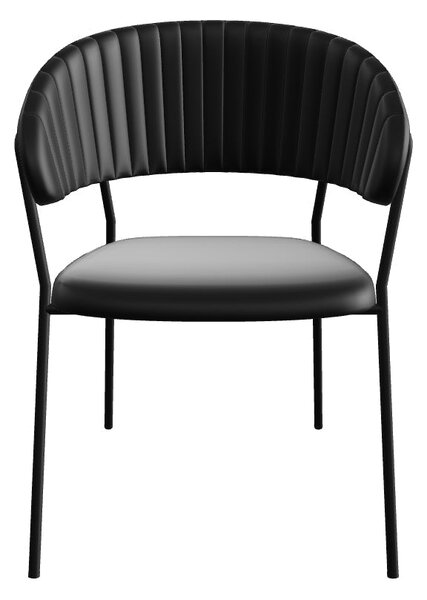 Scaun K426, negru, stofa catifelata/metal, 57x54x79 cm