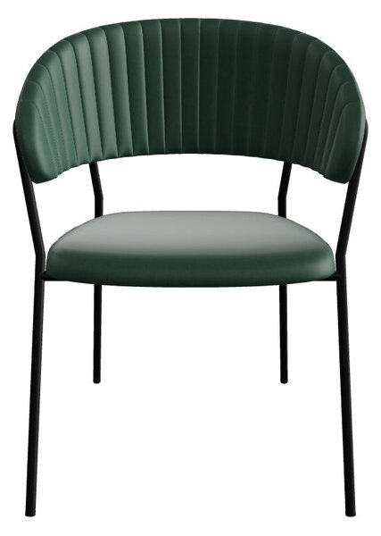 Scaun K426, verde inchis/negru, stofa catifelata/metal, 57x54x79 cm