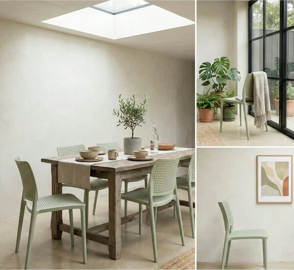 Scaun K514, verde menta, polipropilena, 42x55x79 cm