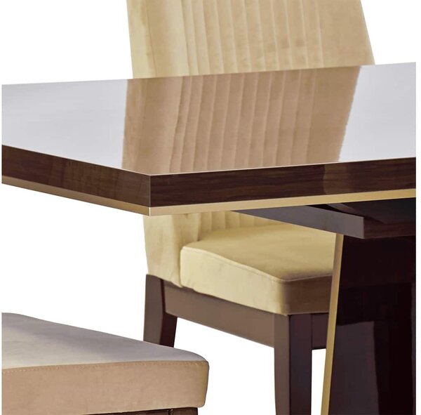 Masă lemn masiv nuc Fixă / Extensibilă Devon Lucios - Extensibila: L 180 / 225 x A 104 x H 75 cm