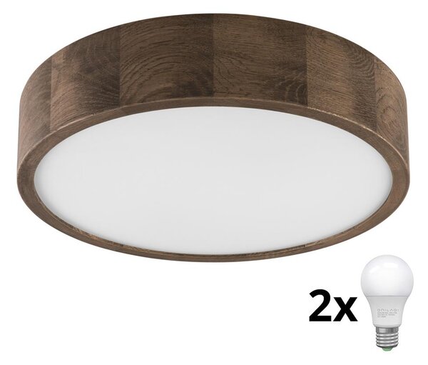 Plafonieră LED Brilagi CARVALHO 2xE27/60W/230V stejar nuc d. 37 cm