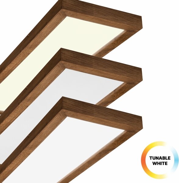 Plafonieră LED dimabilă BRILAGI WOODY FRAME LED/50W/230V stejar 120x30 cm IP44 + telecomandă