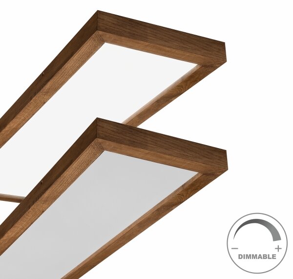 Plafonieră LED dimabilă BRILAGI WOODY FRAME LED/50W/230V stejar 120x30 cm IP44 + telecomandă