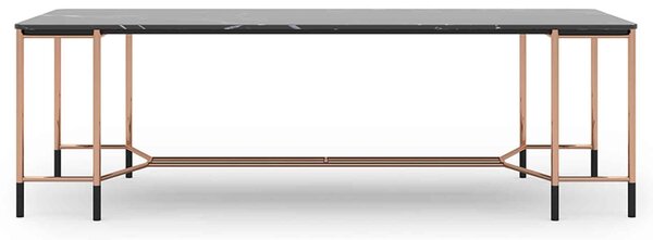 Masă lemn masiv Dining Negru-Rose Gold L 240 x A 95 x H 75 cm - Lemn
