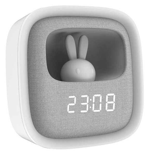 Lampă de noapte LED reglabilă cu ceas BUNNY LED/1,2W/5V 3000K