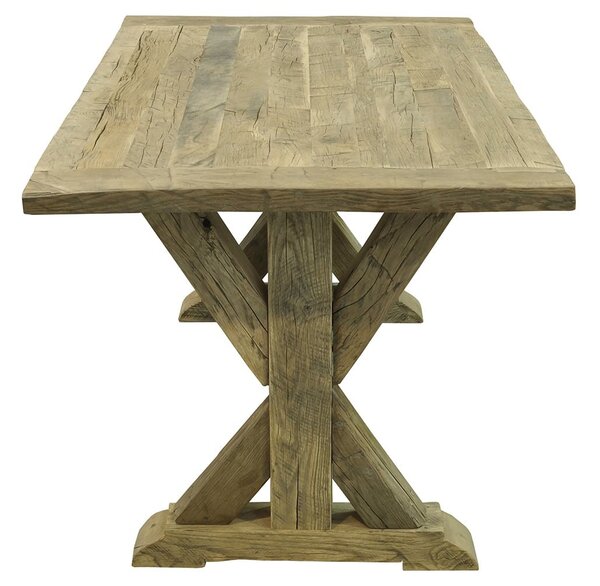 Masă stejar masiv Dining Morgan Vechi 200/220/, 240 × 100 × 79 cm - 200x100cm