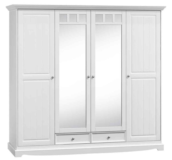 Dulap lemn masiv alb Linea, 203 × 65 × 190 cm - Nu
