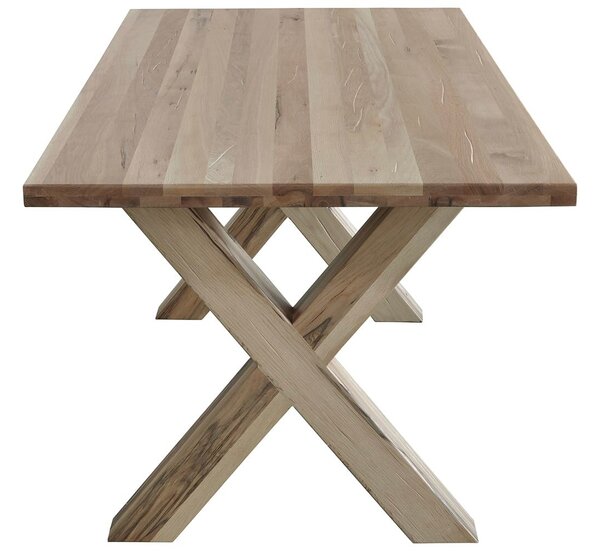 Masă lemn masiv Dining Irenne Stejar blat 4 cm - 160x80cm