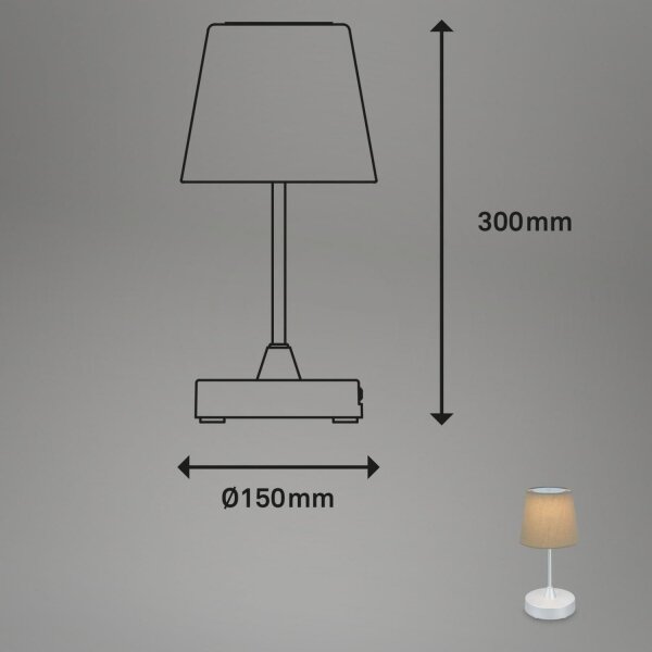 Lampă LED reîncărcabilă dimabilă de masă Brilo LED/3W/5V IP44 argintiu/bej