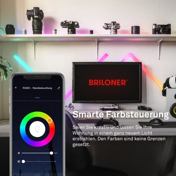 Brilo - Bandă LED RGBIC Smart Wi-Fi 24W 230V Tuya cu telecomandă