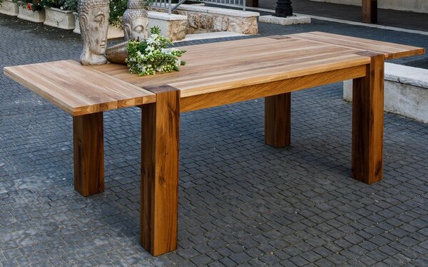 Masă stejar masiv Extensibilă Ryan - 160x80 cm