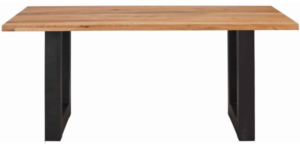 Masă lemn masiv Dining Roland Stejar Picioare Metal - 140x80