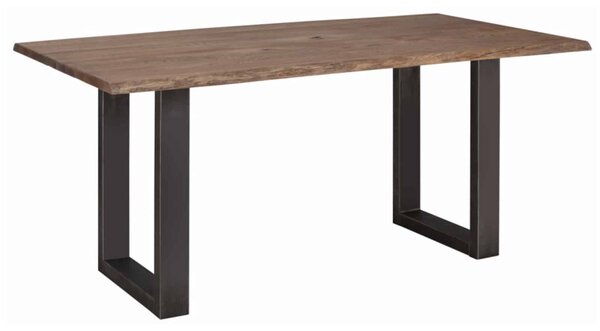 Masă lemn masiv Dining Roland Stejar Picioare Metal - 140x80