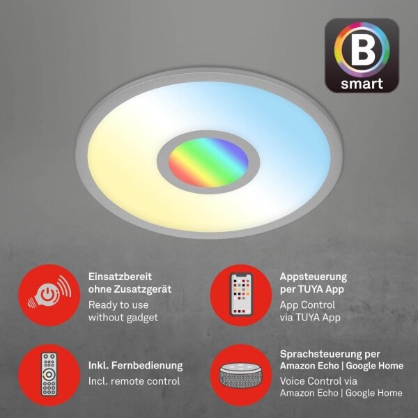 Plafonieră LED RGB dimabilă Brilo CENTRO LED/24W/230V Wi-Fi Tuya + telecomandă