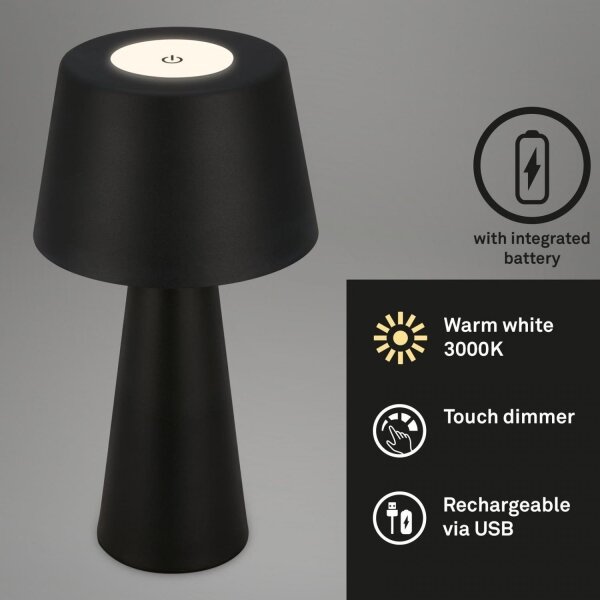 Lampă LED reîncărcabilă dimabilă de masă de exterior Brilo LED/3,5W/5V IP44 bej