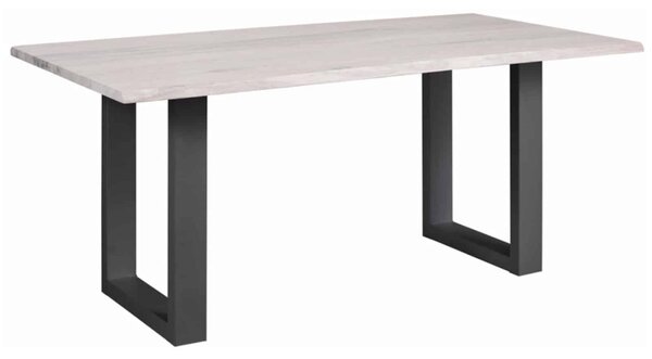 Masă lemn masiv Dining Roland Stejar Picioare Metal - 140x80