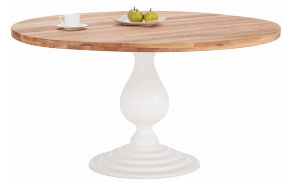 Masă lemn masiv natur Rotundă Elise Blat Stejar Înălțime 79 cm /Gri - ø100