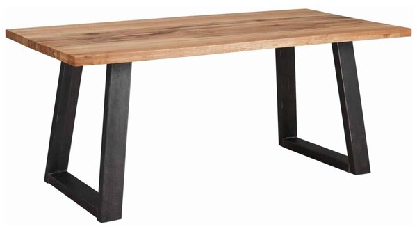 Masă lemn masiv Dining Raquel Stejar Picioare Metal - 140x80