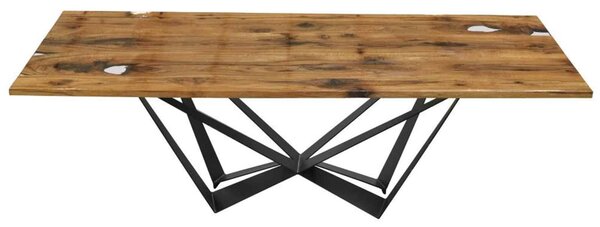 Masă lemn masiv Dining Viktor Stejar Picioare Metal 200/220/, 240 × 100 × 78 cm - 200x100