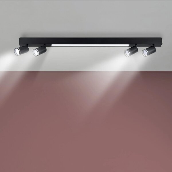 Plafonieră LED PARIS LED/24W/230V + 4xGU10/10W negru