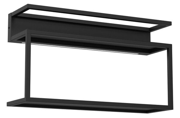 Raft de perete cu iluminare LED SHELF 33x60 cm negru