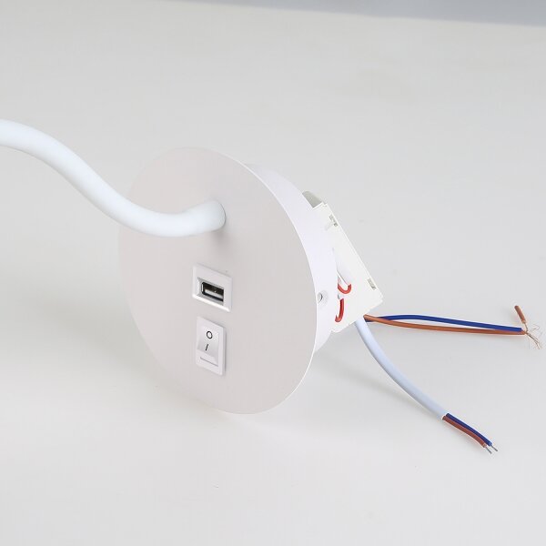 Lampă LED flexibilă de perete cu port USB Brilagi MAYA LED/3W/230V alb