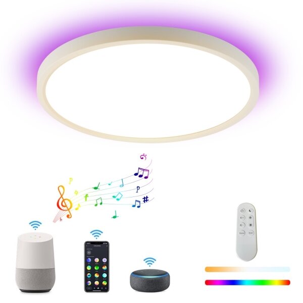 Plafonieră LED RGB dimabilă Immax NEO 07169-W60 TUDO 65W/230V Wi-Fi Tuya + telecomandă