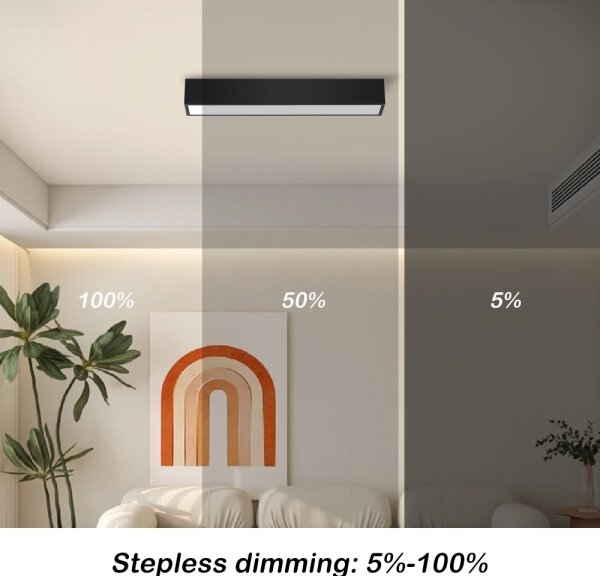 Immax NEO 07254L - LED LUNGO 20W/230V Wi-Fi Tuya negru + DO, stins reglabil