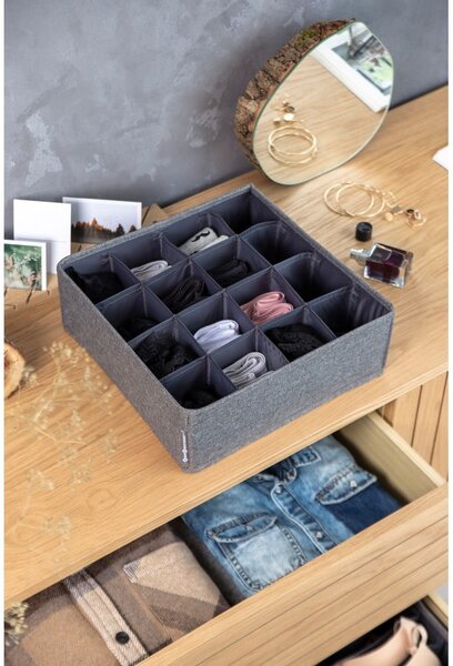 Organizator de sertare cu 16 compartimente Bigso Box of Sweden Drawer, gri