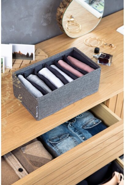 Organizator de sertare cu compartimente Bigso Box of Sweden Drawer, 16,5 x 11 cm, gri