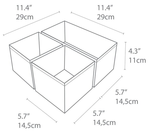 Set 3 organizatoare Bigso Box of Sweden Drawer, bej