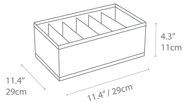 Organizator de sertare cu compartimente Bigso Box of Sweden Drawer, 16,5 x 11 cm, gri