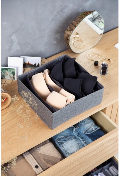 Organizator de sertare cu compartimente Bigso Box of Sweden Drawer, 29 x 11 cm, gri