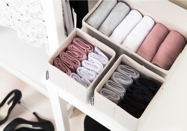 Set 3 organizatoare Bigso Box of Sweden Drawer, bej